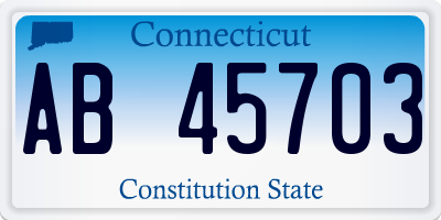 CT license plate AB45703