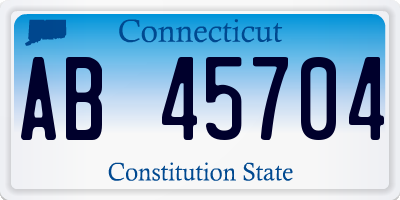 CT license plate AB45704