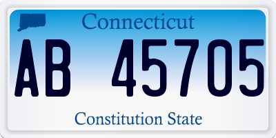 CT license plate AB45705
