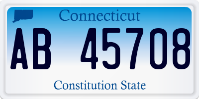 CT license plate AB45708