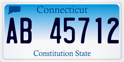 CT license plate AB45712