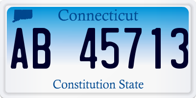 CT license plate AB45713