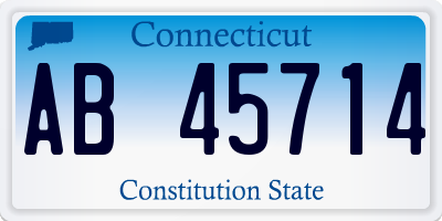 CT license plate AB45714
