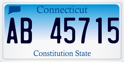 CT license plate AB45715