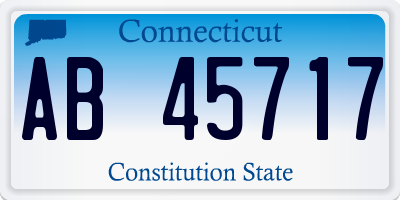 CT license plate AB45717