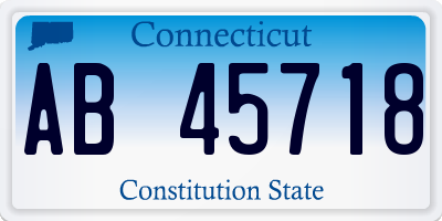 CT license plate AB45718