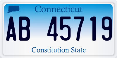 CT license plate AB45719