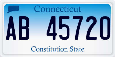 CT license plate AB45720