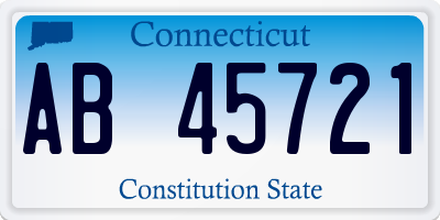 CT license plate AB45721