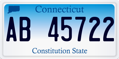 CT license plate AB45722