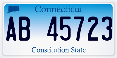 CT license plate AB45723