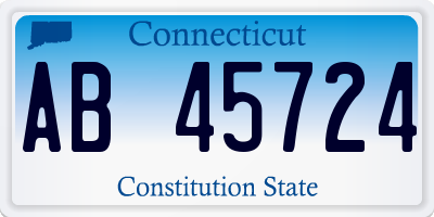 CT license plate AB45724