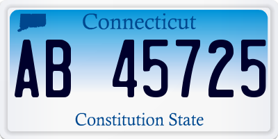 CT license plate AB45725