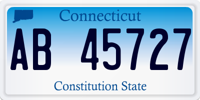 CT license plate AB45727