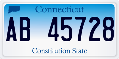 CT license plate AB45728