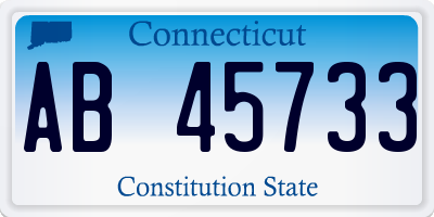 CT license plate AB45733