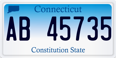 CT license plate AB45735