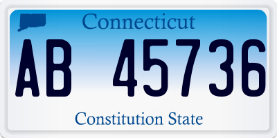 CT license plate AB45736
