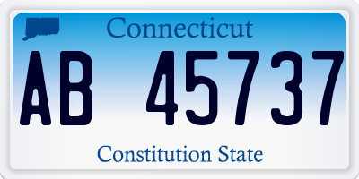 CT license plate AB45737