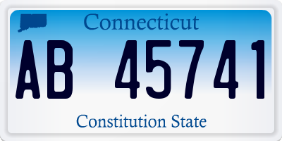 CT license plate AB45741