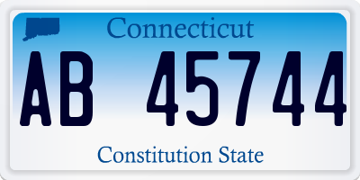 CT license plate AB45744