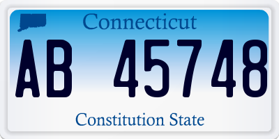 CT license plate AB45748