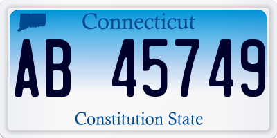 CT license plate AB45749