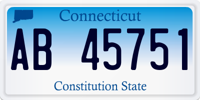 CT license plate AB45751