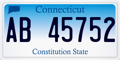 CT license plate AB45752