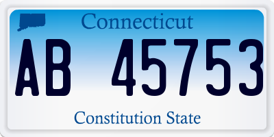 CT license plate AB45753