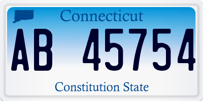 CT license plate AB45754