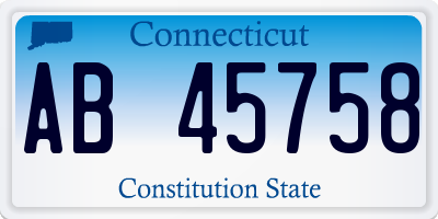 CT license plate AB45758