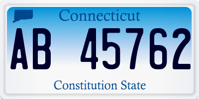 CT license plate AB45762