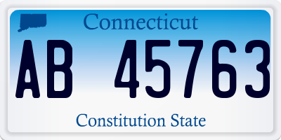 CT license plate AB45763