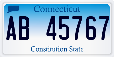 CT license plate AB45767