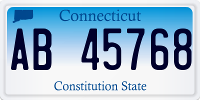 CT license plate AB45768