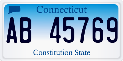 CT license plate AB45769