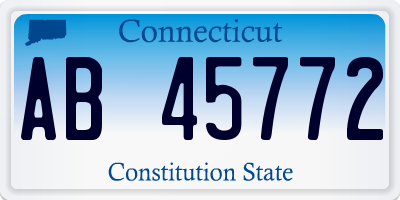 CT license plate AB45772