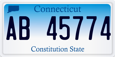 CT license plate AB45774