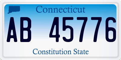 CT license plate AB45776