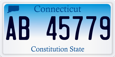 CT license plate AB45779