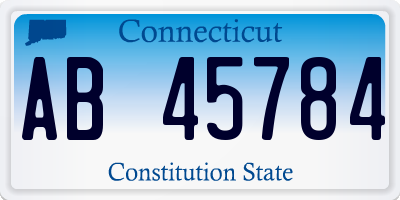 CT license plate AB45784