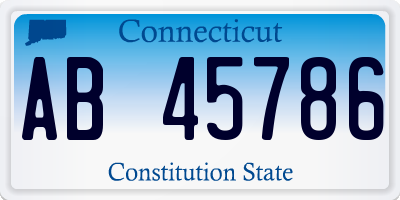 CT license plate AB45786