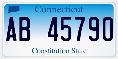 CT license plate AB45790