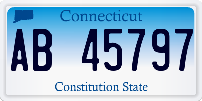 CT license plate AB45797