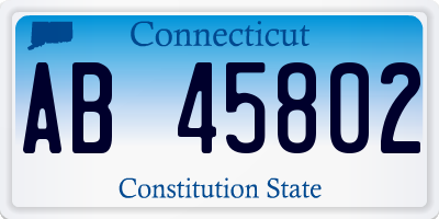 CT license plate AB45802