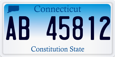 CT license plate AB45812