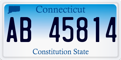 CT license plate AB45814