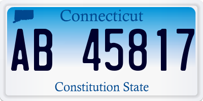 CT license plate AB45817