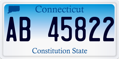 CT license plate AB45822